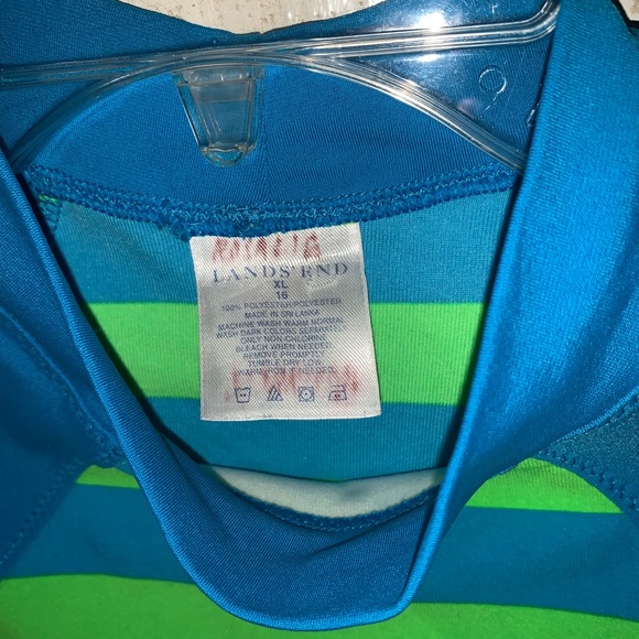 Lands End Rash Guard Bathing Suit Top XL 16 - Picture 3 of 4